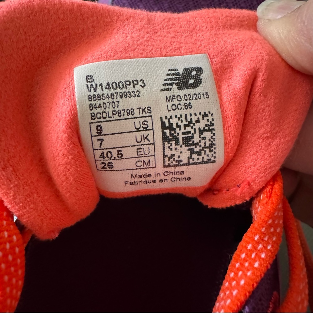 Womens New Balance Racing Shoe RC 1400 V3 Revlite Size 9US Purple Red Orange - Picture 9 of 9